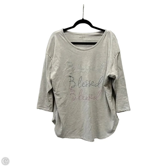 Top Long Sleeve By Wonderly In Grey, Size: 1x