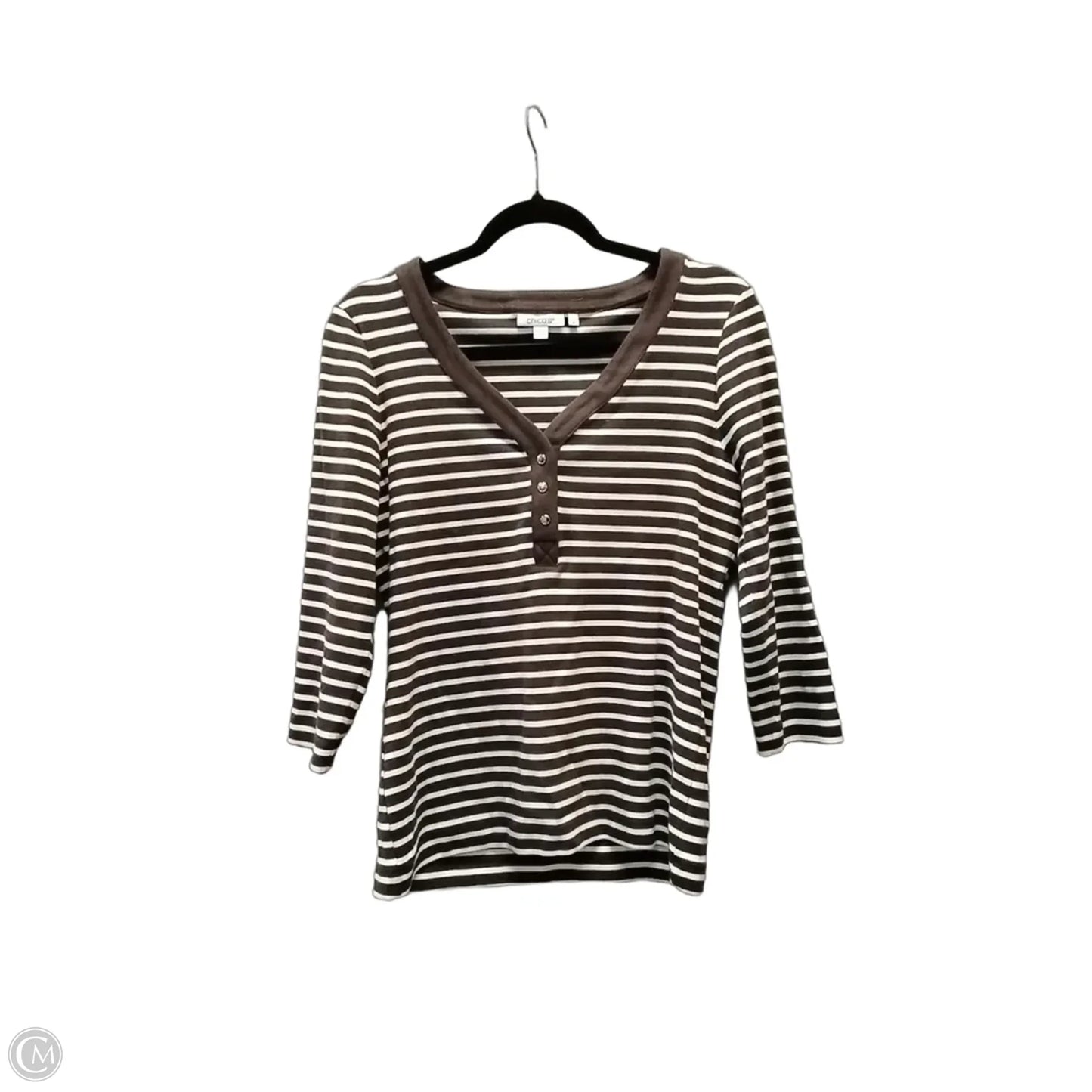 Top Long Sleeve By Chicos In Striped Pattern, Size: M