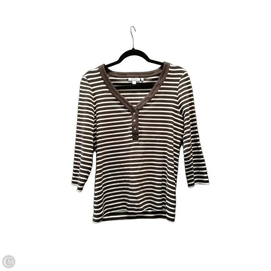 Top Long Sleeve By Chicos In Striped Pattern, Size: M