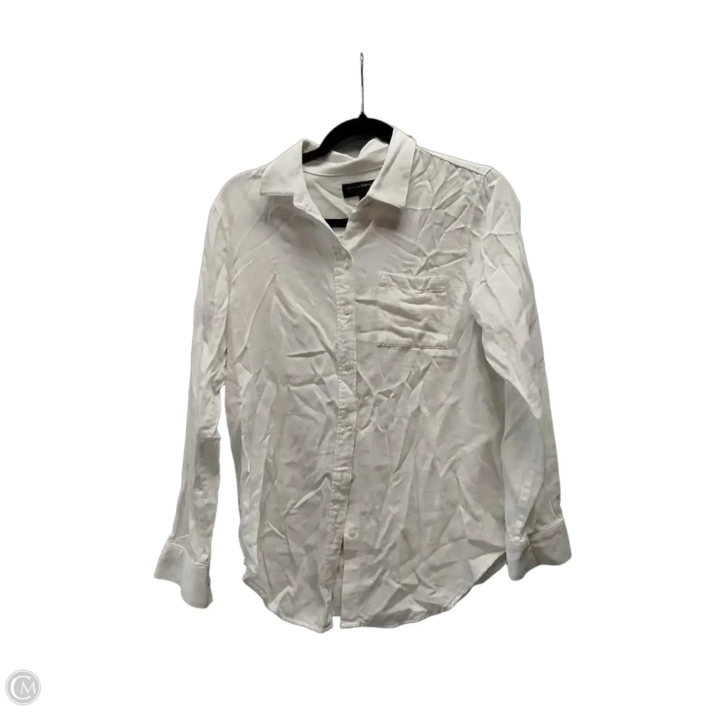 Top Long Sleeve By Banana Republic In White, Size: S