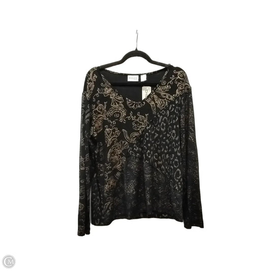 Top Long Sleeve By Chicos In Black, Size: L