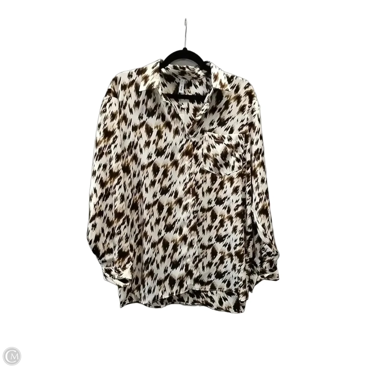 Blouse Long Sleeve By Glam In Animal Print, Size: S