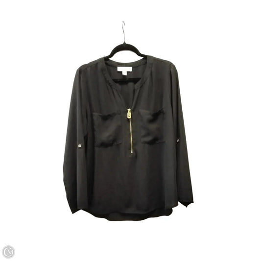 Blouse Long Sleeve By Michael By Michael Kors In Black, Size: Xl