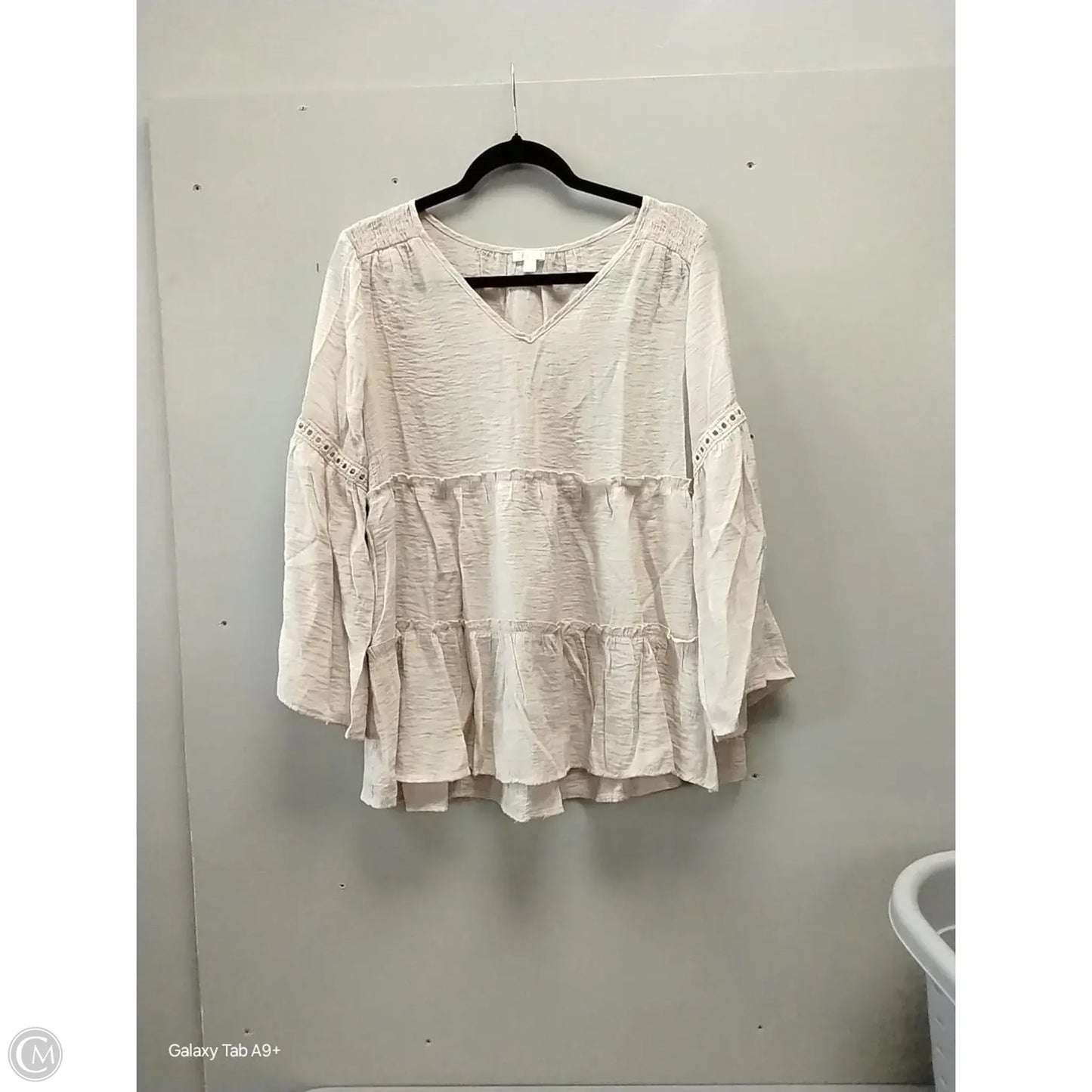 Blouse Long Sleeve By Spense In Cream, Size: M
