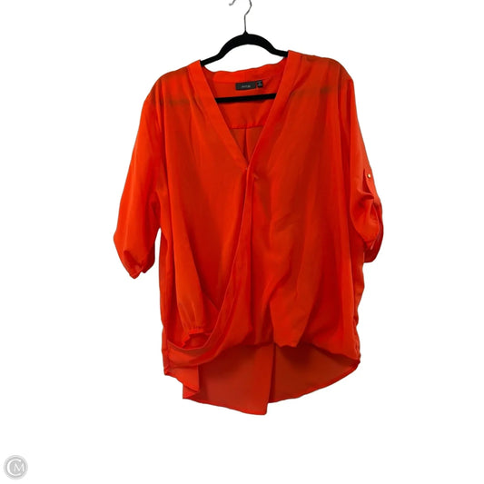 Blouse Short Sleeve By Apt 9 In Orange, Size: 2x
