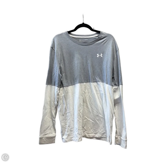 Athletic Top Long Sleeve Crewneck By Under Armour In Grey, Size: L