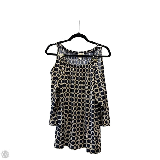Blouse Long Sleeve By Michael By Michael Kors In Black & Brown, Size: L