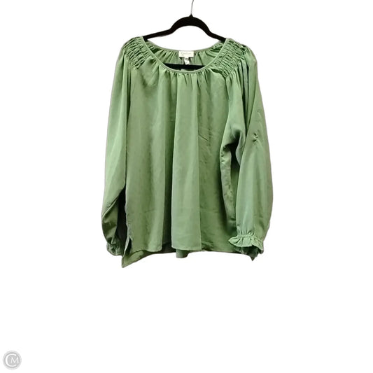 Blouse Long Sleeve By Jessica Simpson In Green, Size: Xxl