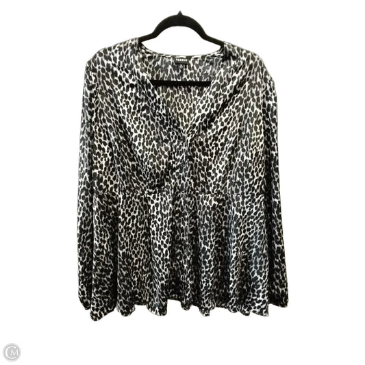 Blouse Long Sleeve By Torrid In Grey, Size: L