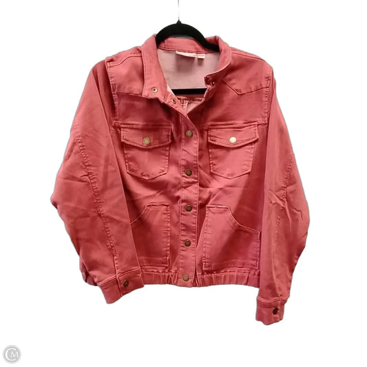 Jacket Denim By Belle In Red, Size: M