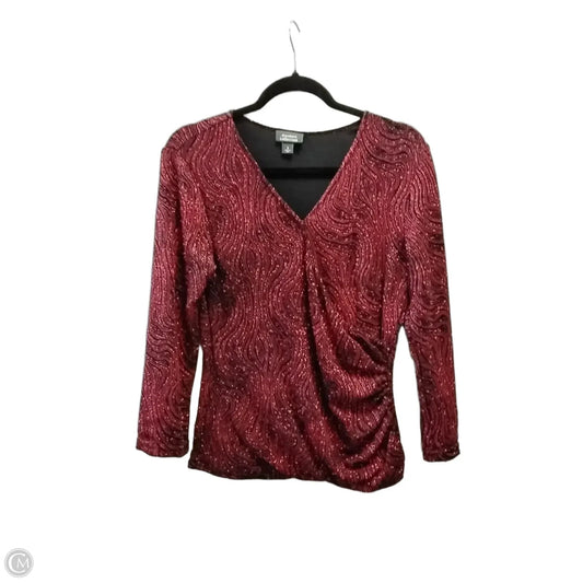 Top Long Sleeve By Dressbarn In Black & Red, Size: S