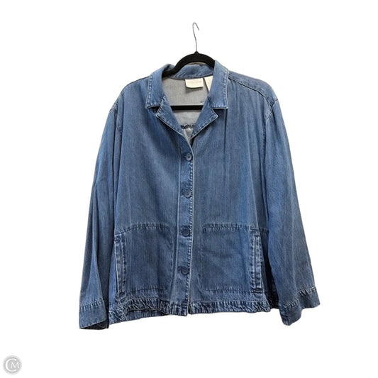 Jacket Denim By Liz Claiborne In Blue Denim, Size: L