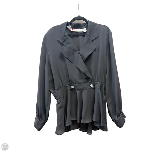 Blouse Long Sleeve By Chaus In Black, Size: L