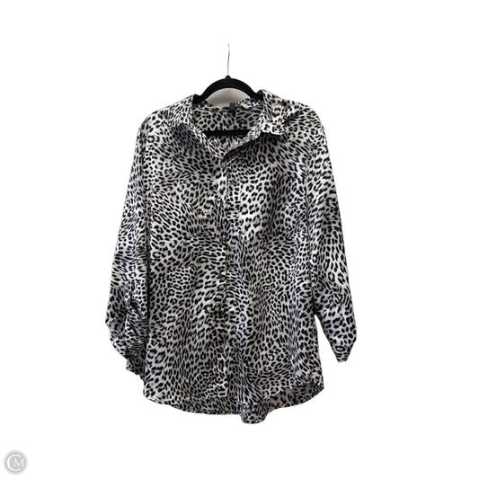 Blouse Long Sleeve By Jones New York In Animal Print, Size: Xl