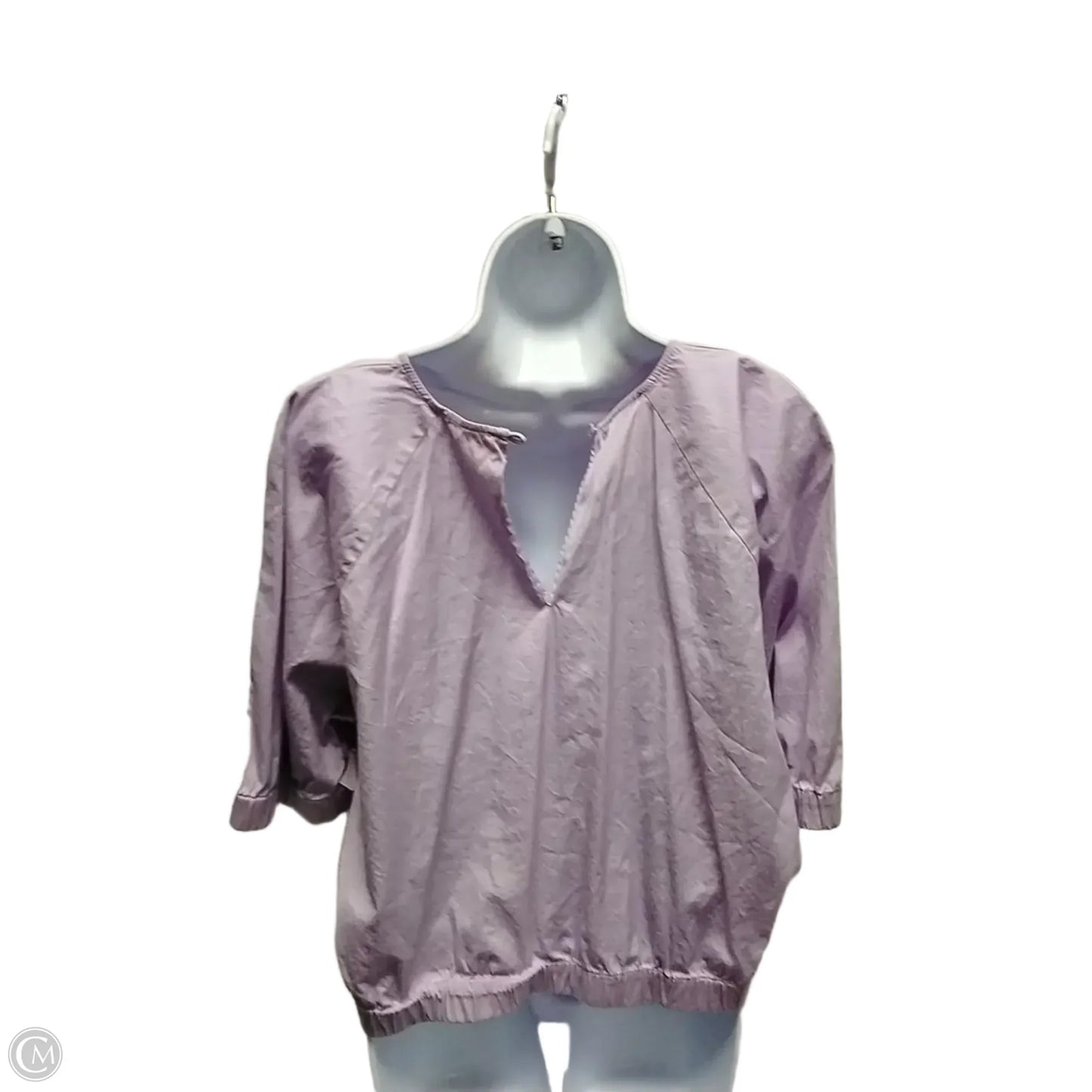 Top Short Sleeve By Open Edit In Purple, Size: 2x
