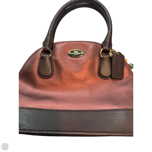 Handbag Leather By Coach, Size: Small