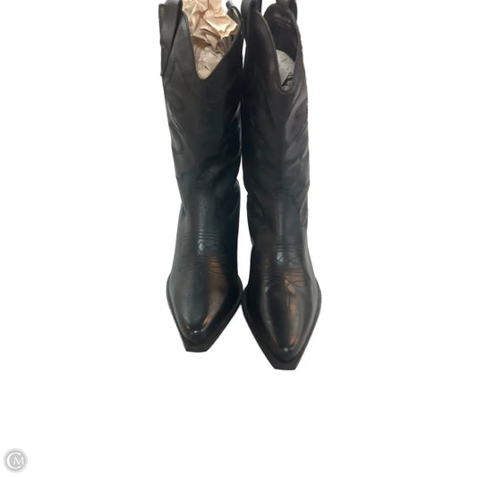 Boots Mid-calf Heels By Clothes Mentor In Black, Size: 8