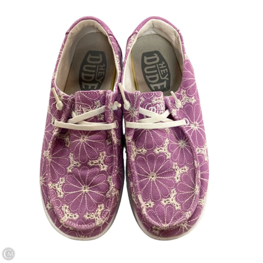 Shoes Flats By Hey Dude In Purple, Size: 6