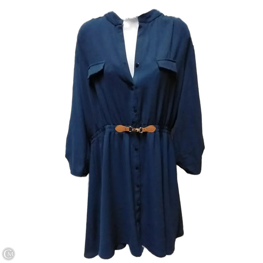 Blouse Long Sleeve By Clothes Mentor In Blue, Size: 2x