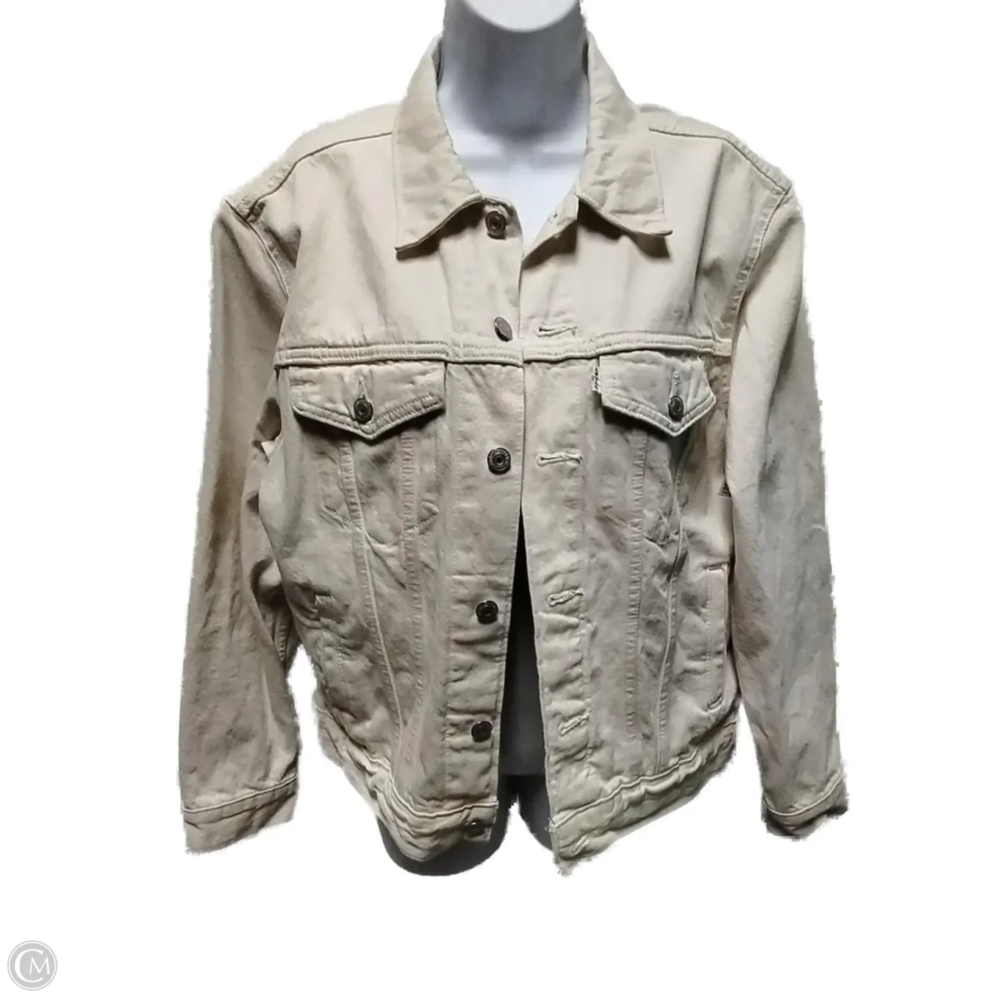 Jacket Denim By Levis In Cream, Size: L