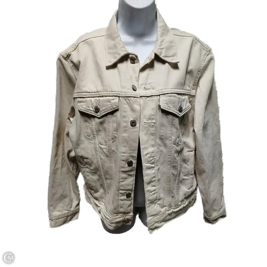 Jacket Denim By Levis In Cream, Size: L