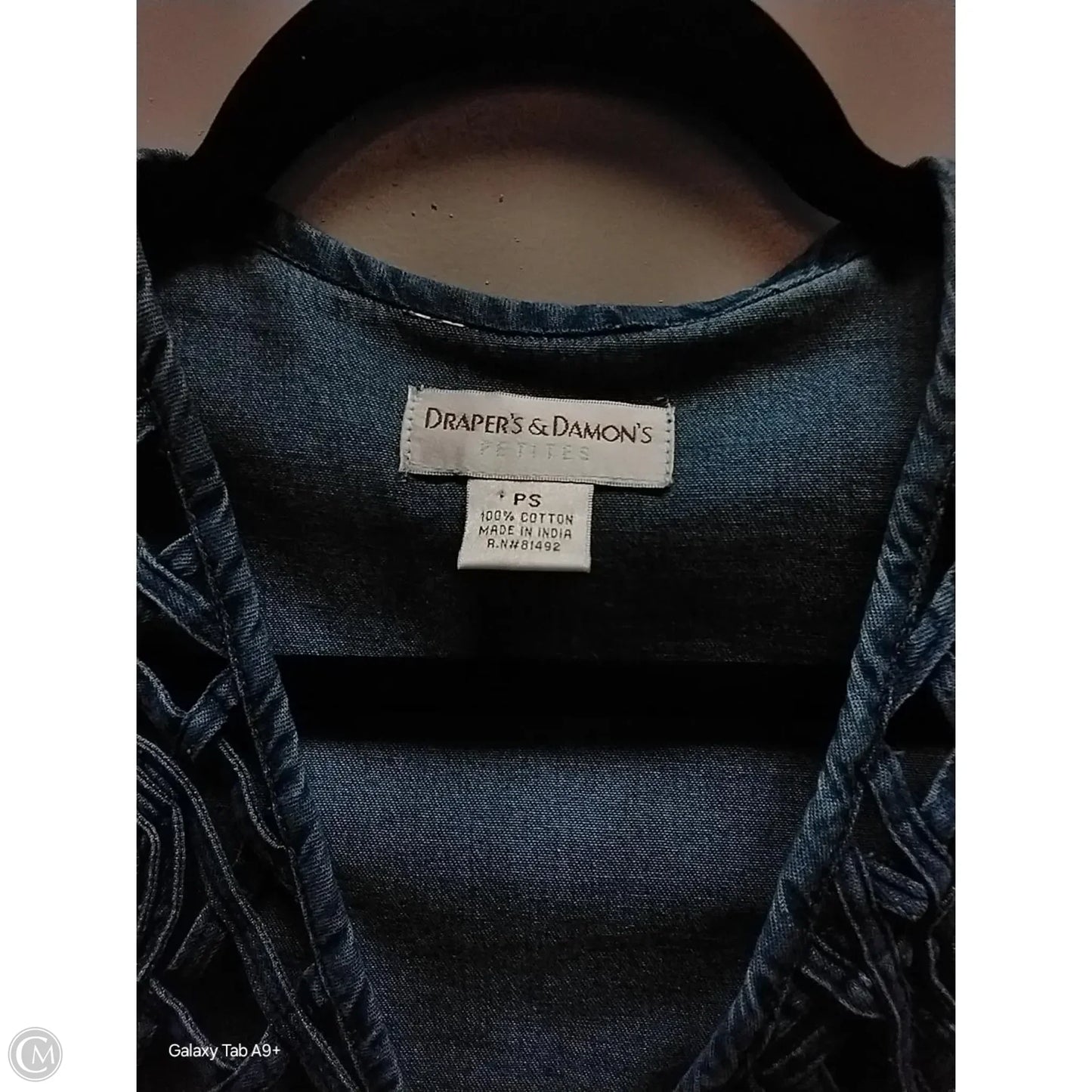 Vest Other By Clothes Mentor In Blue Denim, Size: Sp