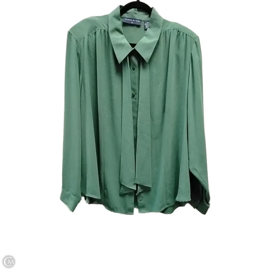 Blouse Long Sleeve By Preston And New York In Green, Size: 24