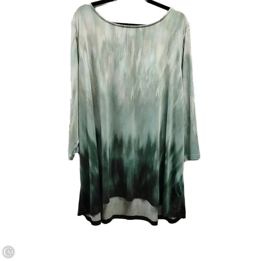 Top Long Sleeve By Linea By Louis Dellolio In Green, Size: 3x