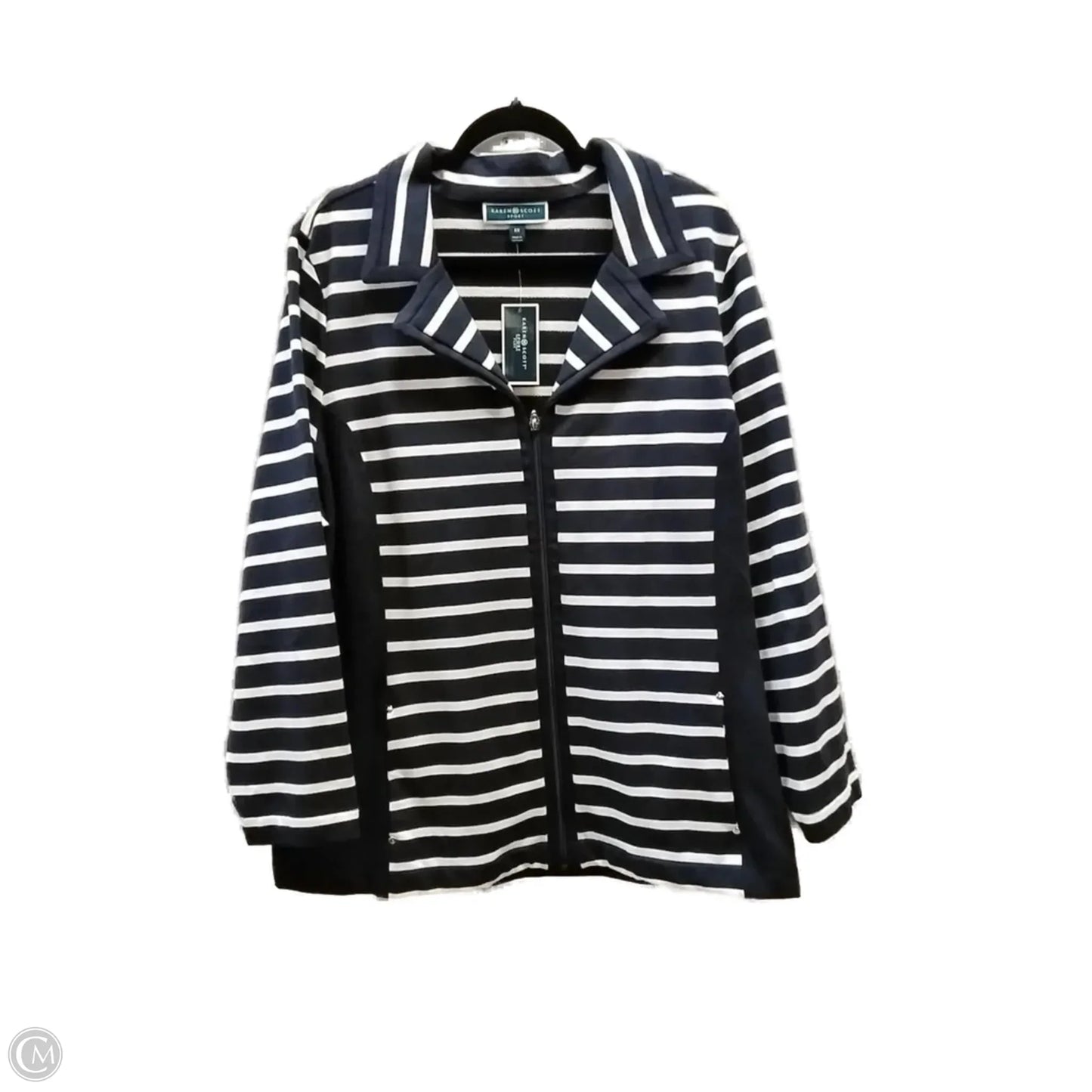 Jacket Other By Karen Scott In Striped Pattern, Size: 2x
