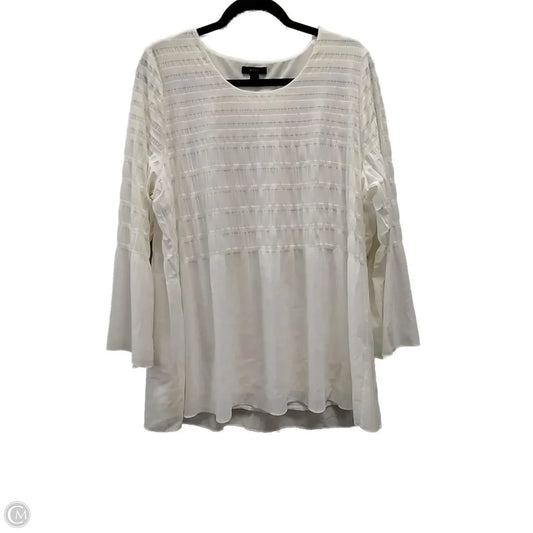 Top Long Sleeve By Alfani In Cream, Size: 2x