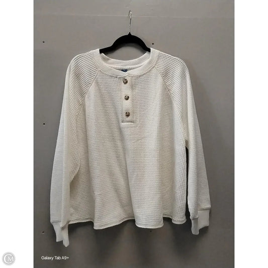 Top Long Sleeve By Old Navy In White, Size: 2x