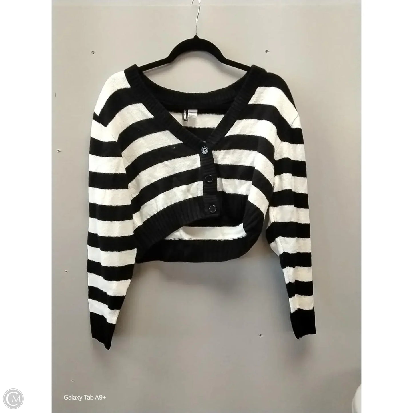 Cardigan By Downeast In Striped Pattern, Size: M