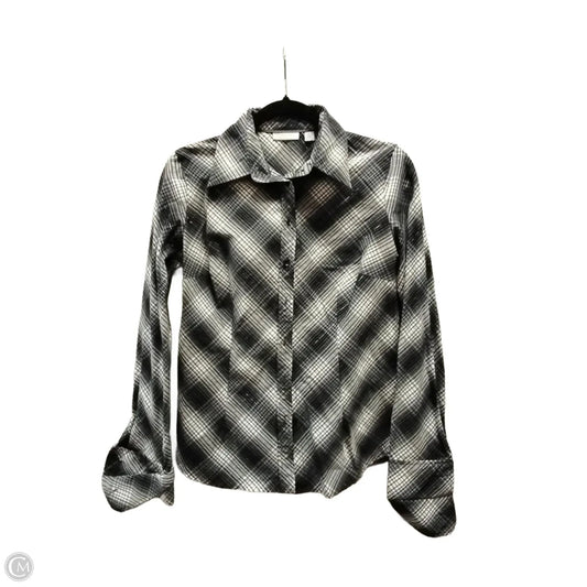 Top Long Sleeve By New York And Co In Plaid Pattern, Size: S