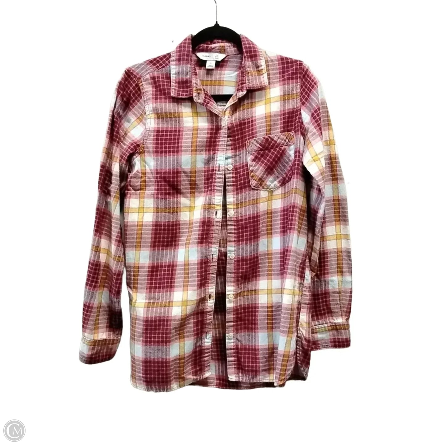Jacket Shirt By Old Navy In Plaid Pattern, Size: M