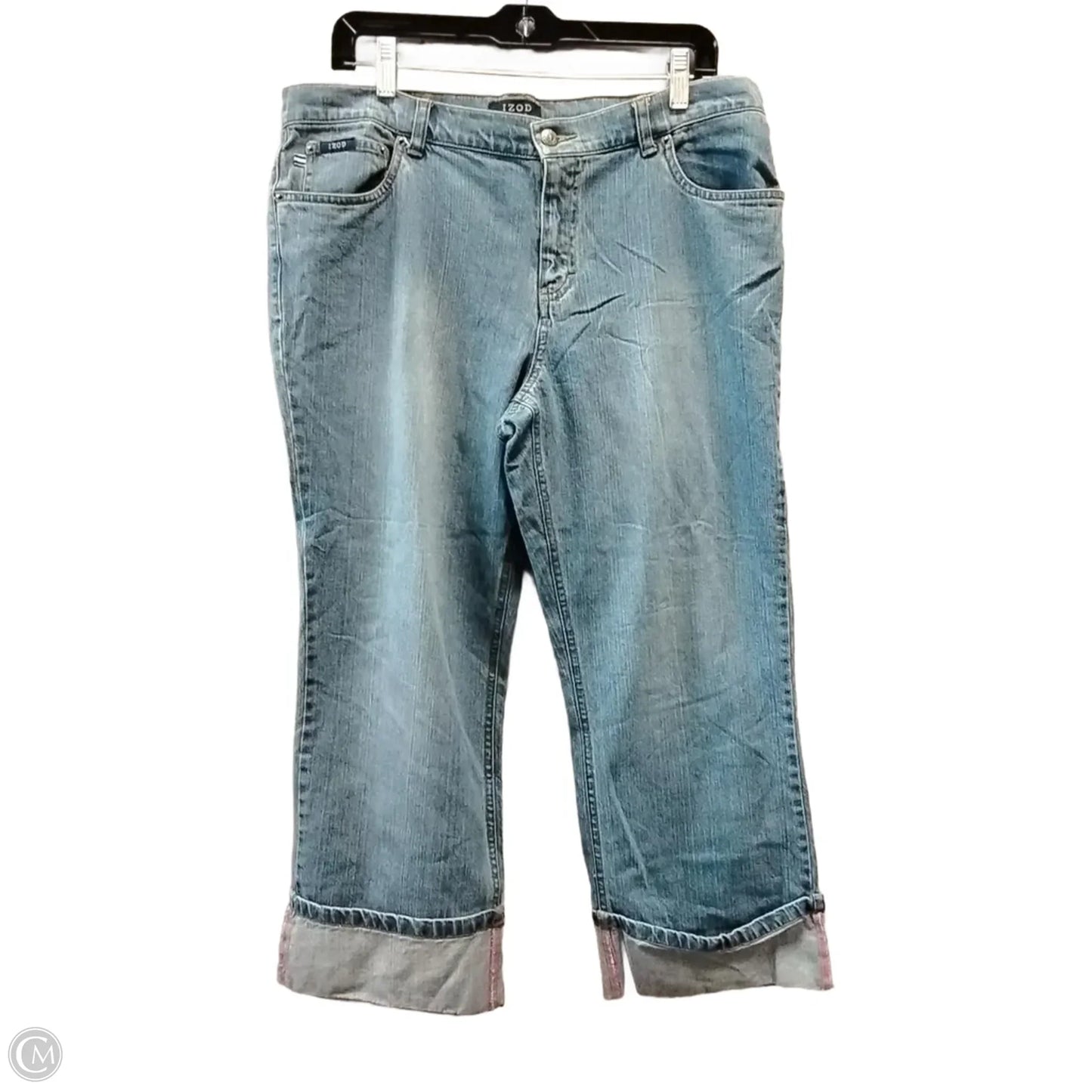 Jeans Cropped By Izod In Blue Denim, Size: 14