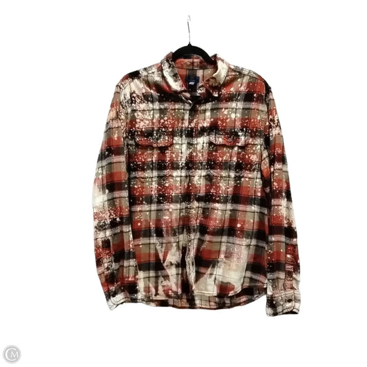 Top Long Sleeve By George In Plaid Pattern, Size: Xl