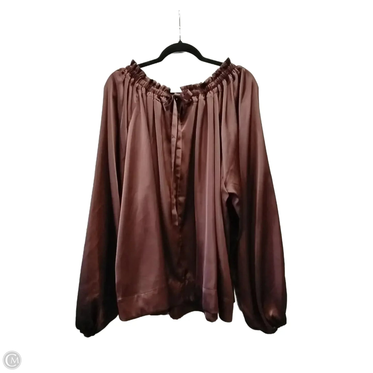 Blouse Long Sleeve By H&m In Brown, Size: Xxl