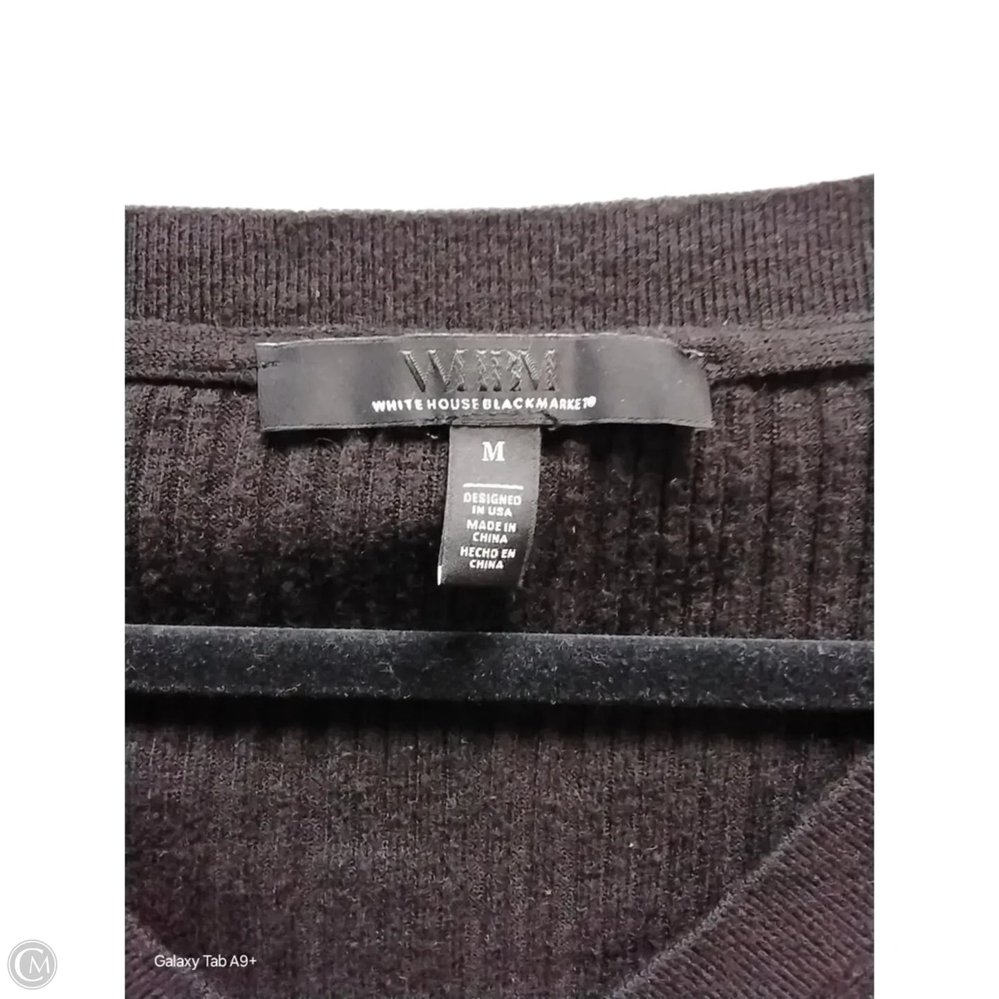 Top Long Sleeve By White House Black Market In Black, Size: M