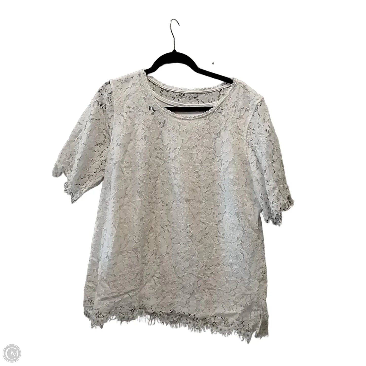 Top Short Sleeve By Isaac Mizrahi Live Qvc In White, Size: L