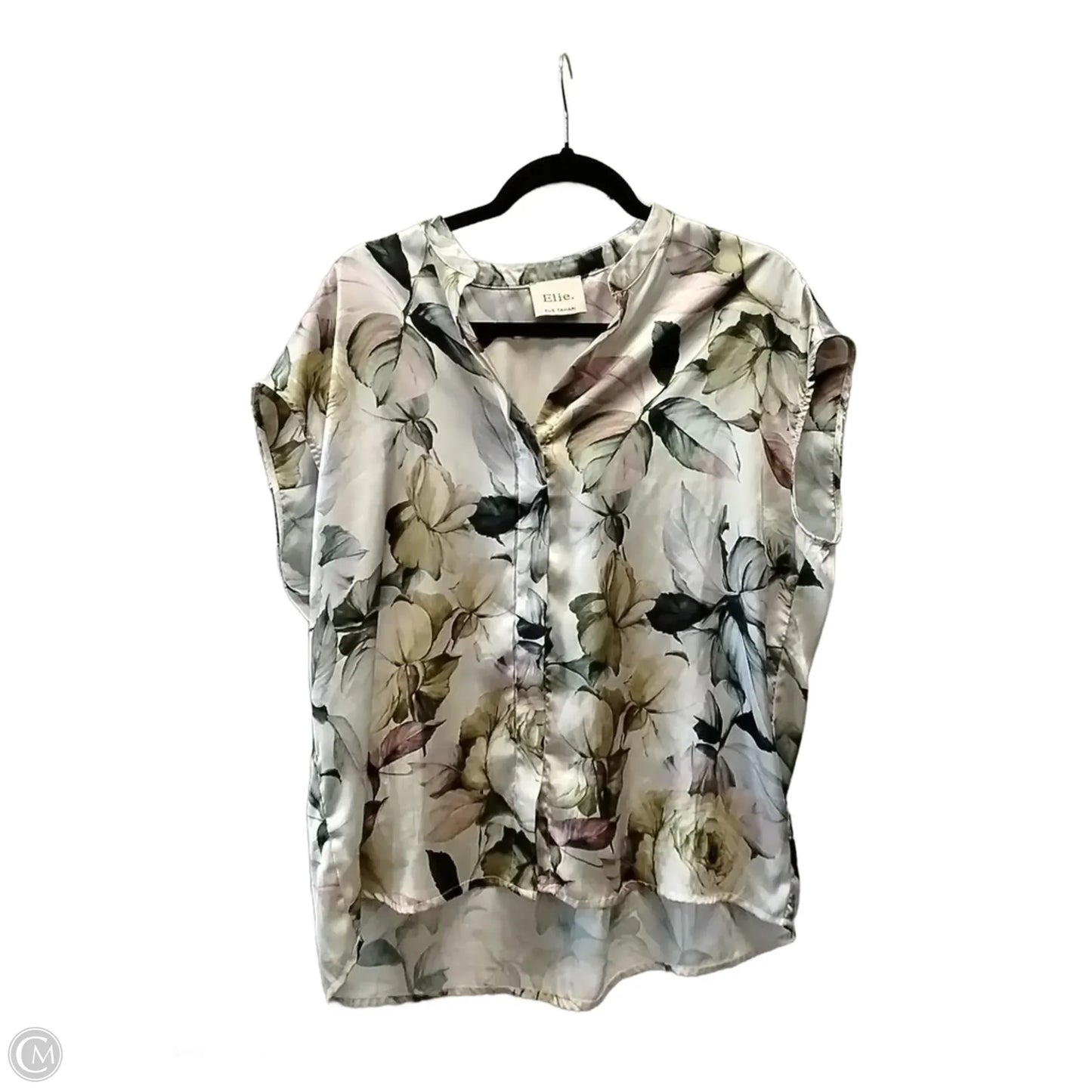 Top Short Sleeve By Elie Tahari In Floral Print, Size: L