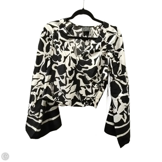 Blouse Long Sleeve By Milk & Honey In Black & White, Size: S