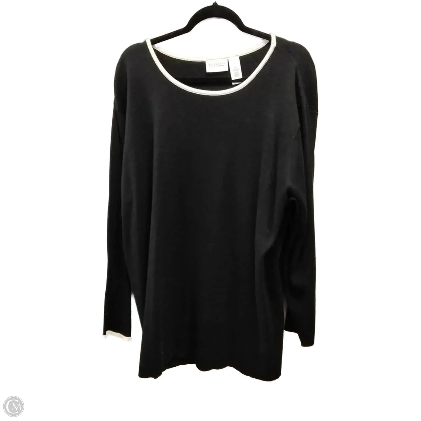Top Long Sleeve By Liz Claiborne In Black, Size: 2x