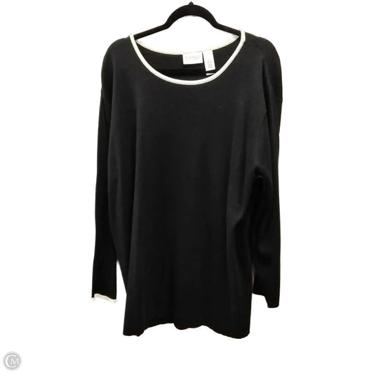 Top Long Sleeve By Liz Claiborne In Black, Size: 2x