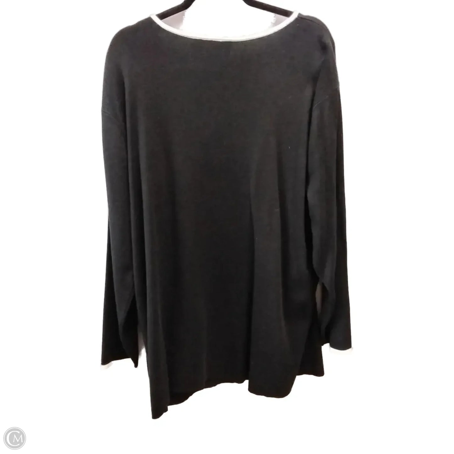Top Long Sleeve By Liz Claiborne In Black, Size: 2x