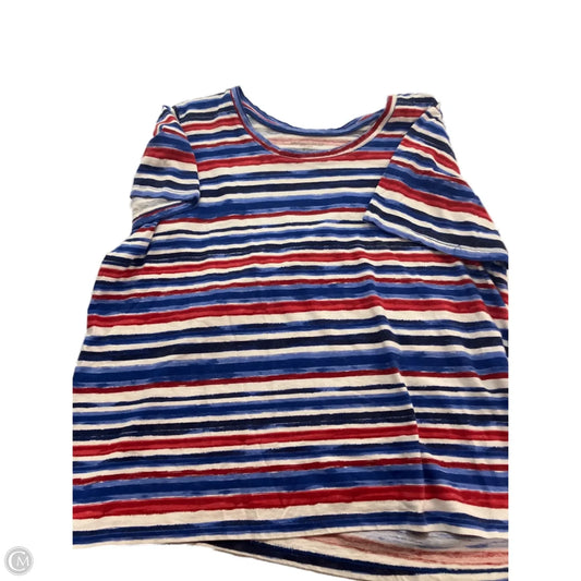Blouse Short Sleeve By Woman Within In Blue & Red & White, Size: 1x