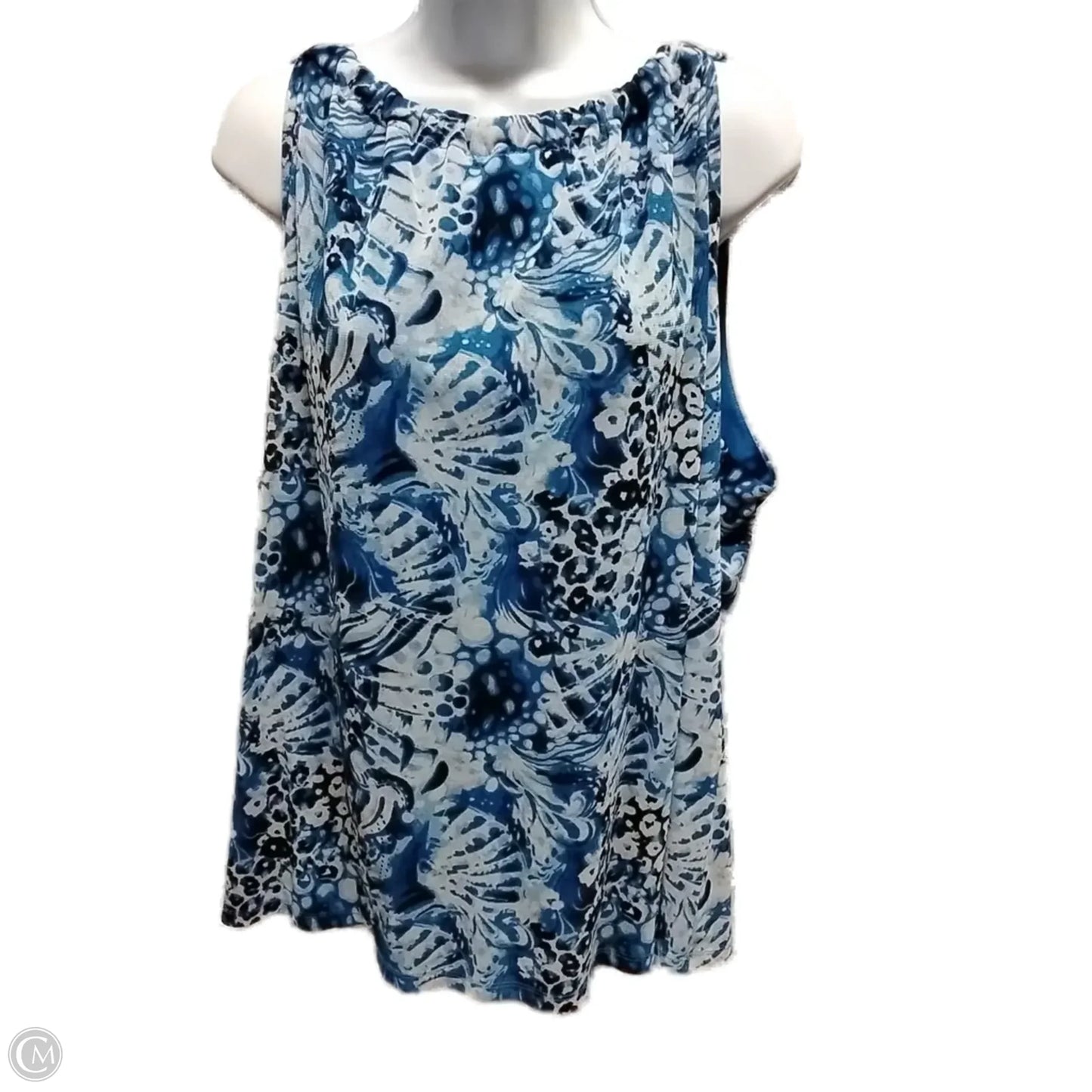 Blouse Sleeveless By Liz And Me In Blue, Size: 2x