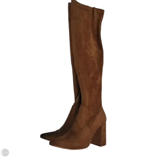 Boots Knee Heels By Steve Madden In Beige, Size: 6.5