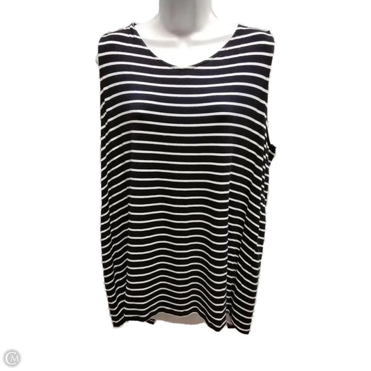 Top Sleeveless By Cj Banks In Striped Pattern, Size: 1x