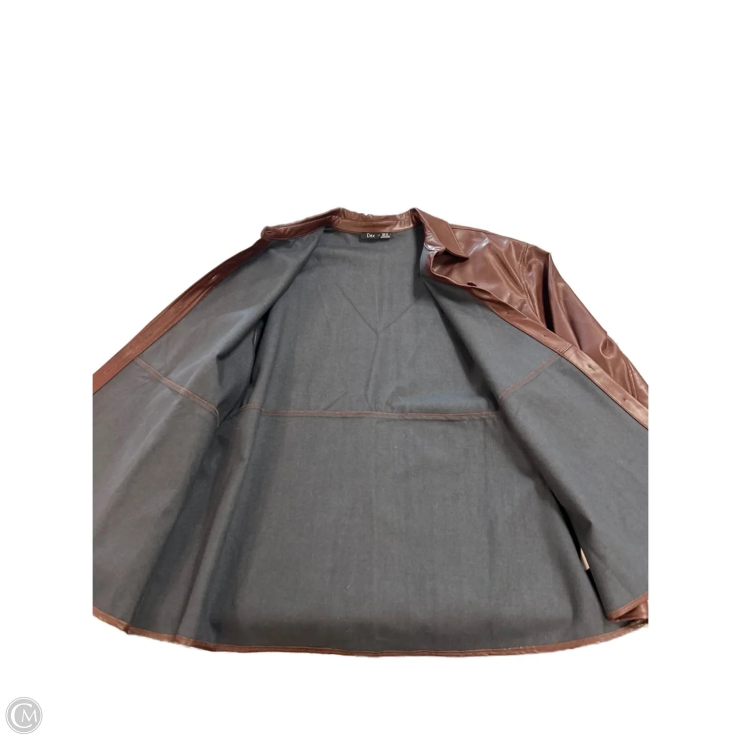 Jacket Leather By Dex In Brown, Size: 2x