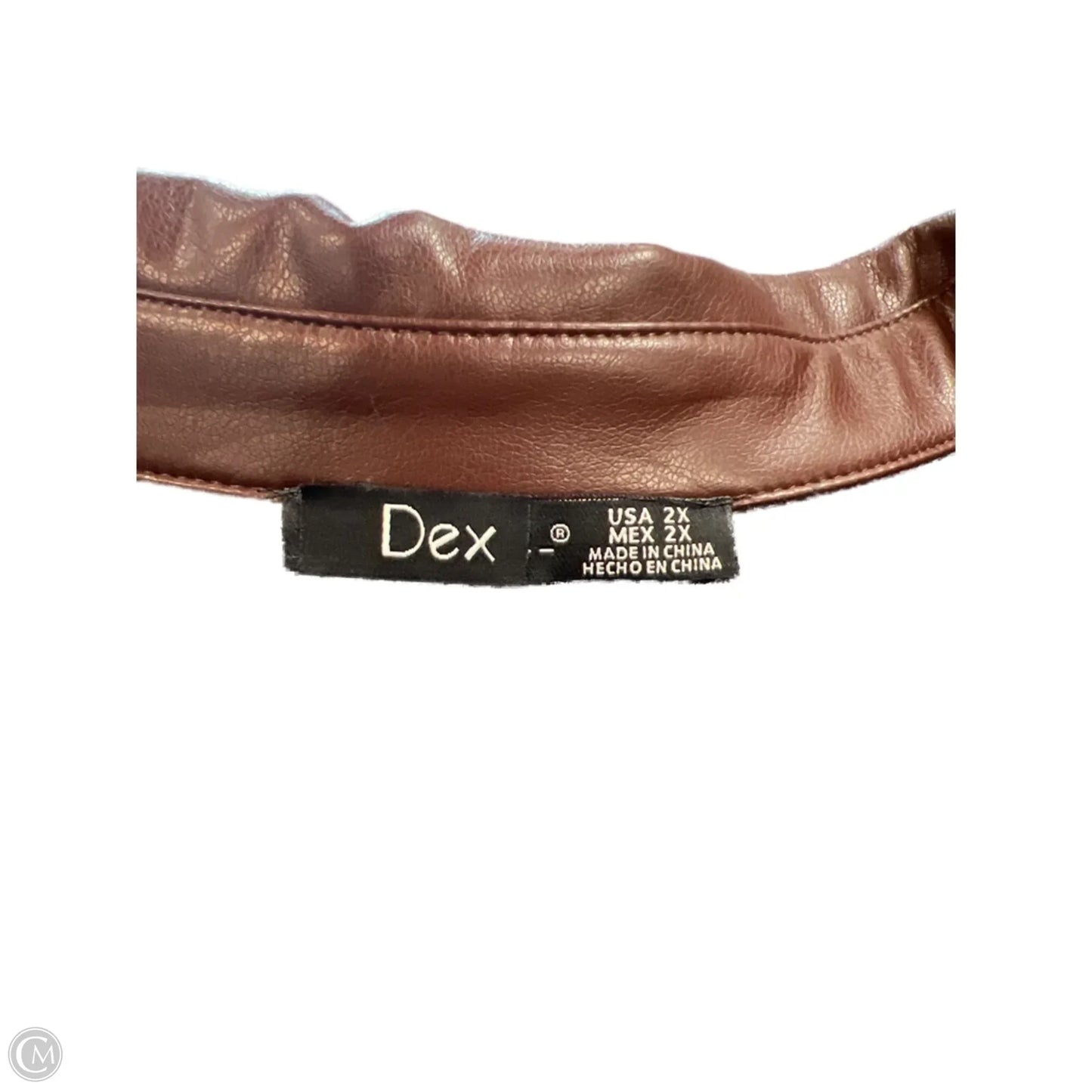 Jacket Leather By Dex In Brown, Size: 2x